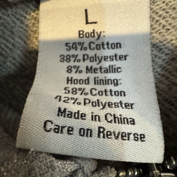 WTAMU West Texas A&M Buffs Gray Large Full Zip Hoodie Sweatshirt Glitter Women's - Picture 4 of 8